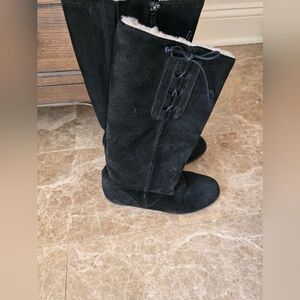 Leather wool lined warm suede boots, made in England, size 6.5 M